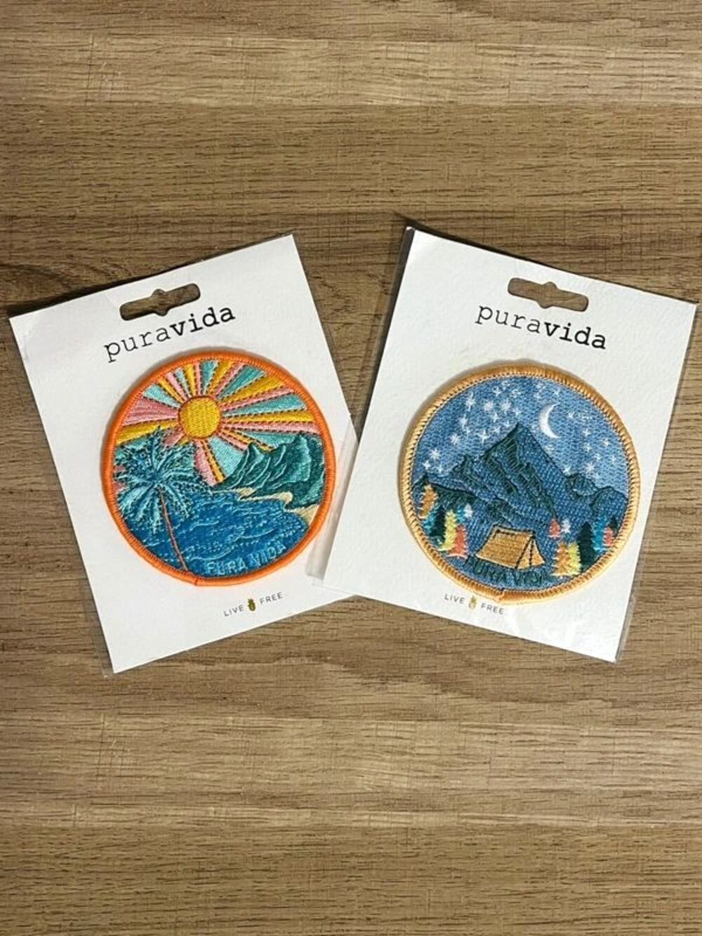 Puravida Iron On Patches 3 inch Embroidered Round Sunset Under The Stars